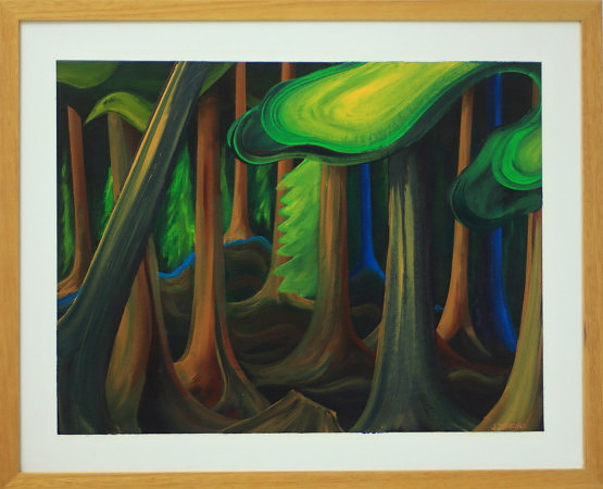 emilys' forest #2 - 16 x 20 inches framed