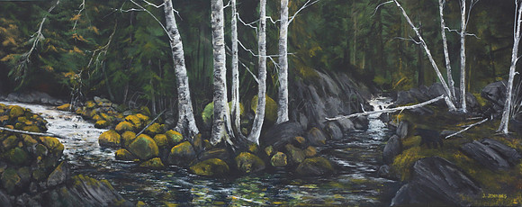 converging creeks  16x40 inches