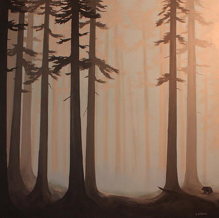 fog trees - 24x36 inches