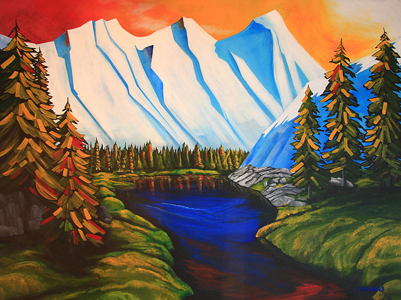 emerald channel - 36x48 inches