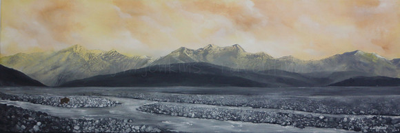 toklat river   12 x 36 inches