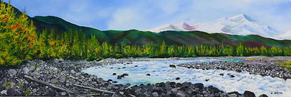 tetsa river  12x36 inches