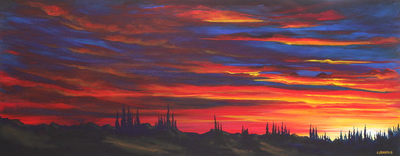 manning park sunset c      -       16x40 inches