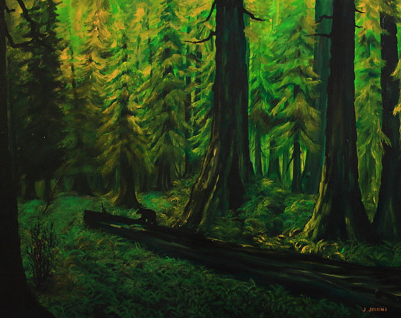 cowichan lake forest  -  24x30 inches