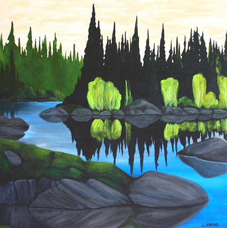in the footsteps of the group of 7  -24 x 24 inches