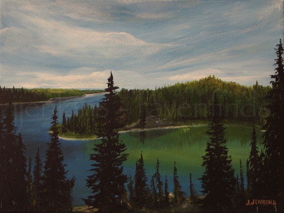 east arm of great slave lake  -  9x12 inches