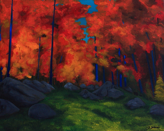 fall lakeshore   -  16x20 inches