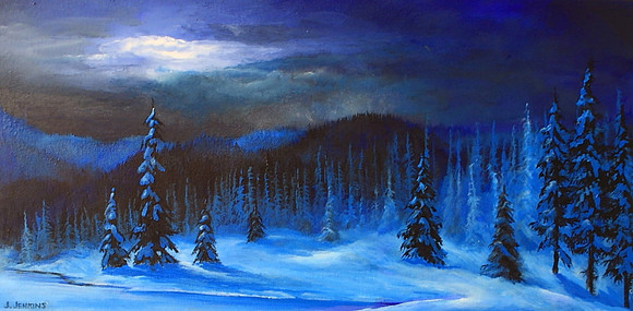 evening on the kludahk trail  -  10x20 inches