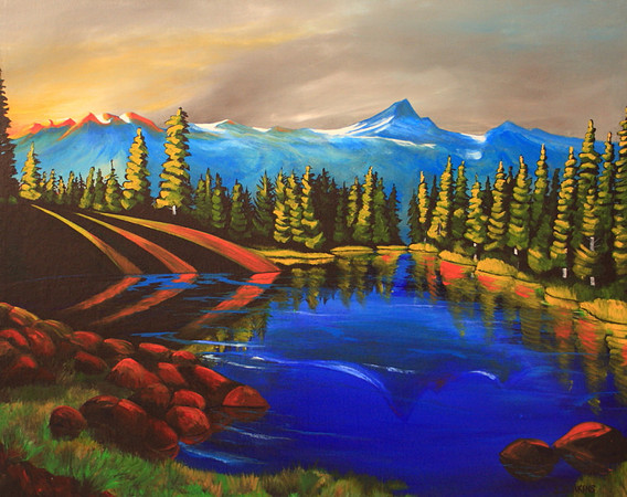 hairtrigger lake  -  24x30 inches