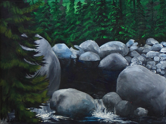 young creek  - 9 x 12 inches