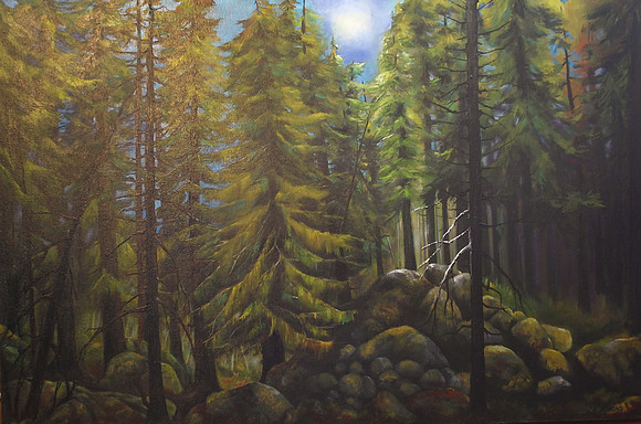 stoney hill park   24x36 inches -   oil
