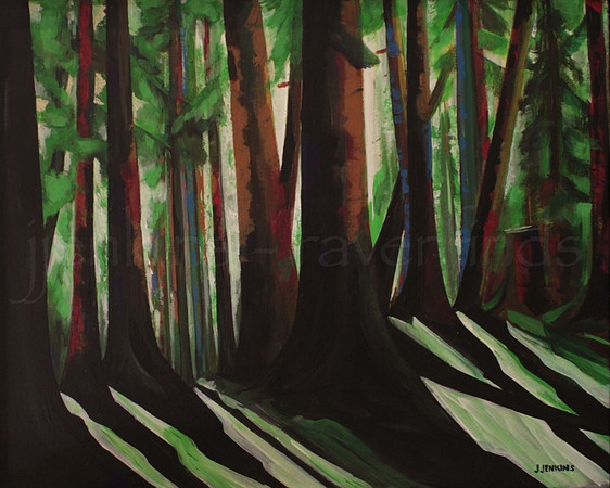 abstract forest  16x20 inches framed