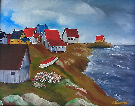 east coast village 11x14 inches w/frame