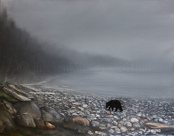 fog at botanical beach   11x14  inches