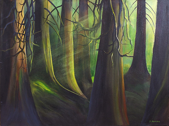 a quiet forest - 18x24 inches