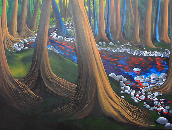 carmanah creek  -  36 x 48 inches