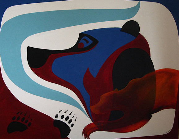 bear, salmon, river