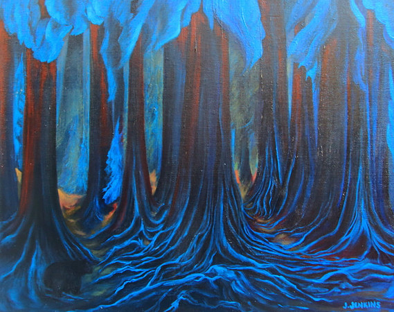 through the old forest  - 16 x 20 inches